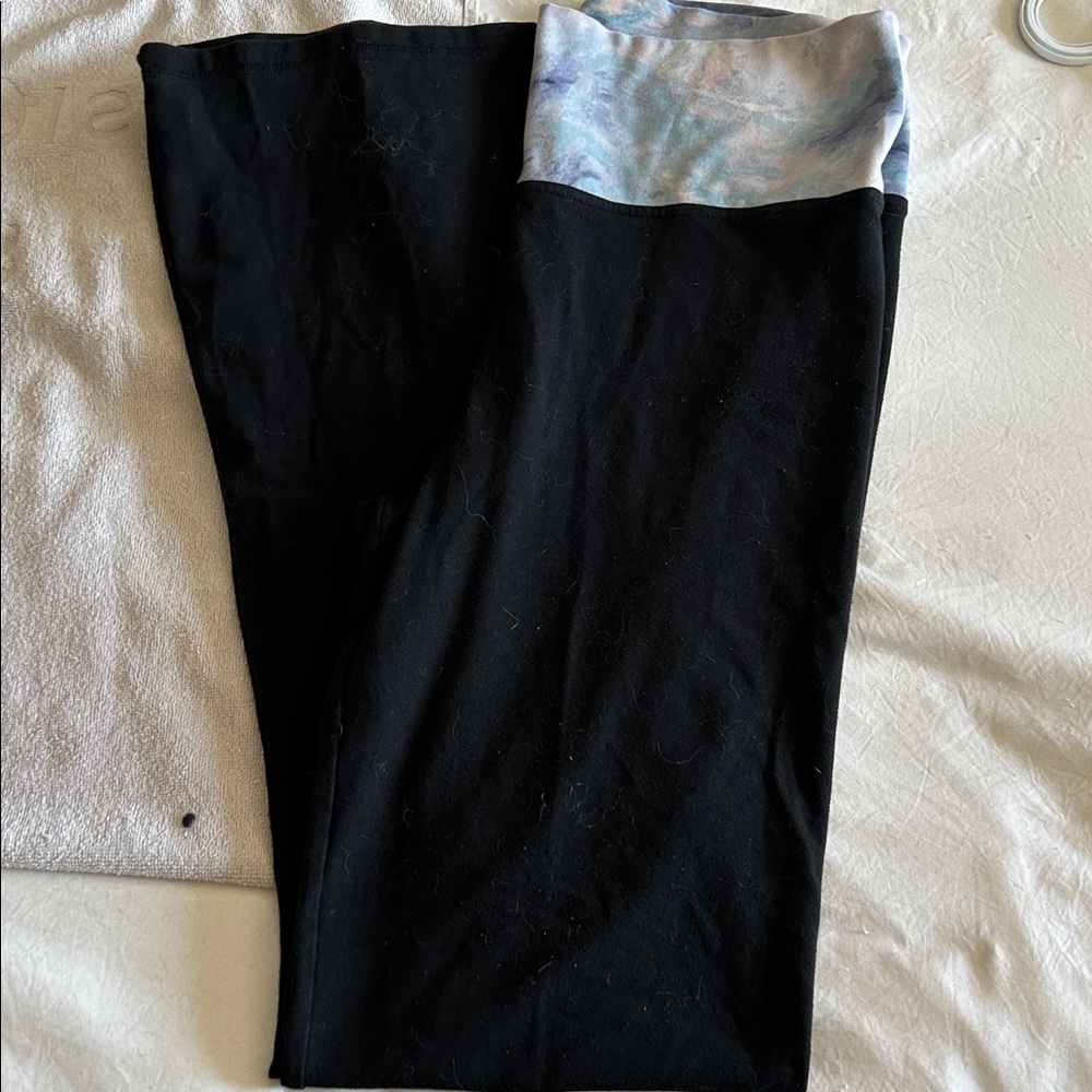 Victoria's Secret Black Leggings with Tie-Dye Detail